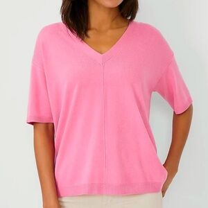 🆕 Ann Taylor short sleeve pink sweater large